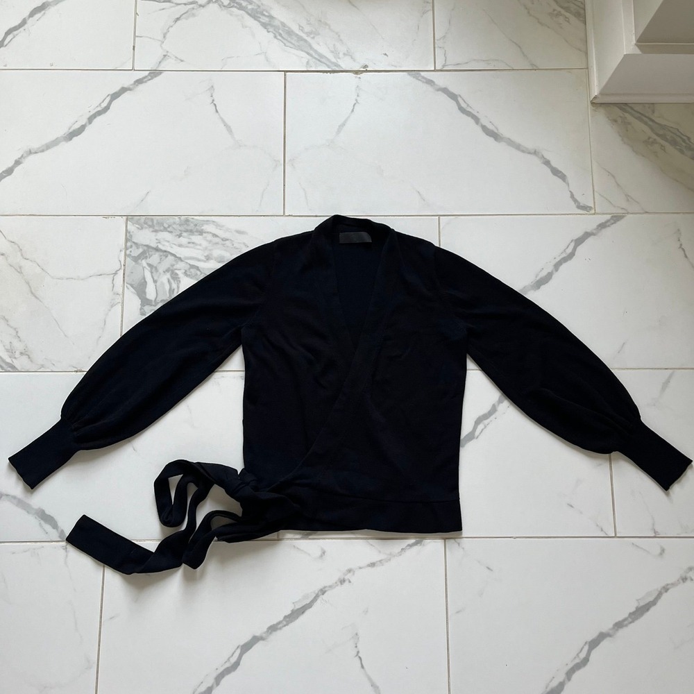 CO essentials black wrap sweater XS